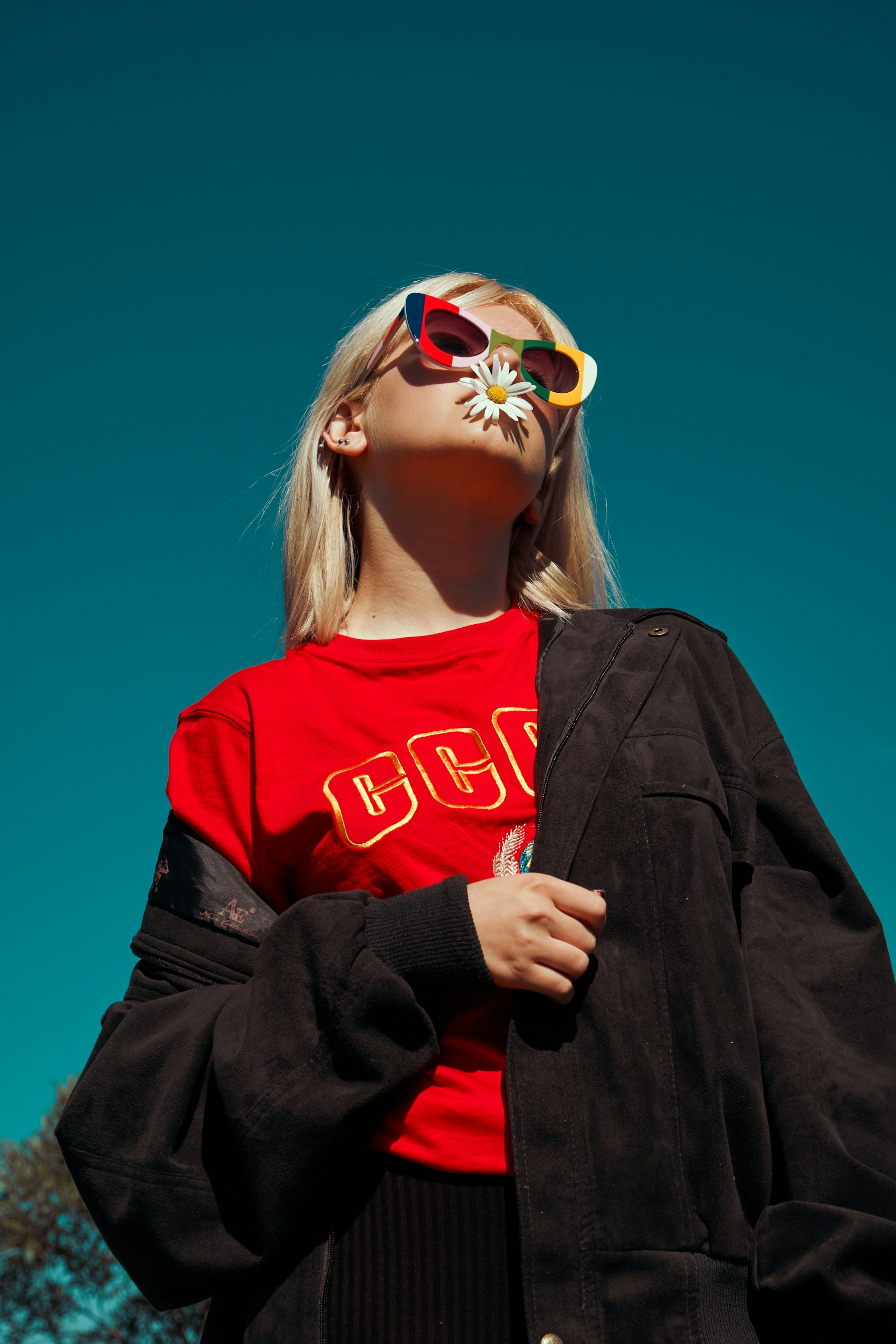 Editorial fashion portrait in a quiet studio